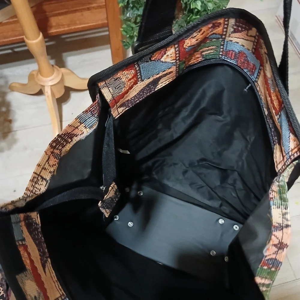Pioneer Faithful Companion Dog Tapestry Print Rolling Tote Bag/Shopping Trolley - Picture 7 of 7